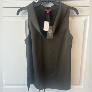 NWT Vince Camuto Women's Dark Olive sleeveless cowl neck blouse